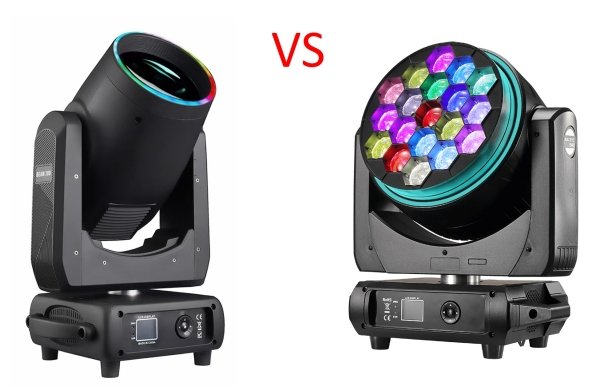 Beam moving head vs led wash moving