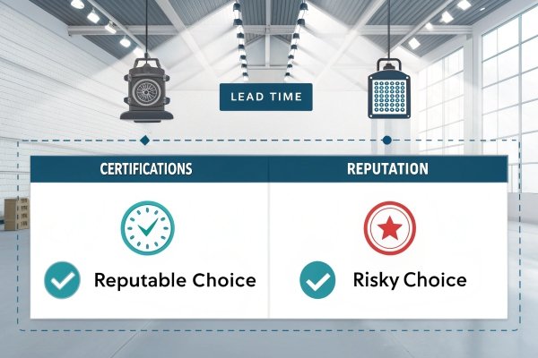 Comparison of certifications and reputation, showing reputable and risky choices